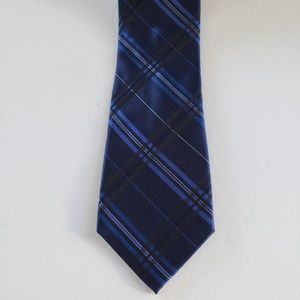 DKNY Blue Black & White Silk Tie
